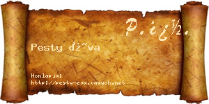 Pesty Éva névjegykártya
