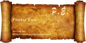 Pesty Éva névjegykártya